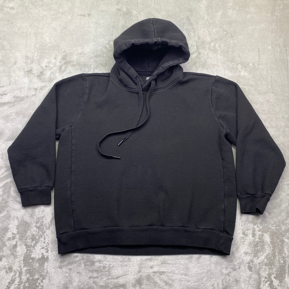 Under 5'10 Mens Hoodie Medium Black Pullover‎ Sweatshirt Shorter Fit Gorpcore